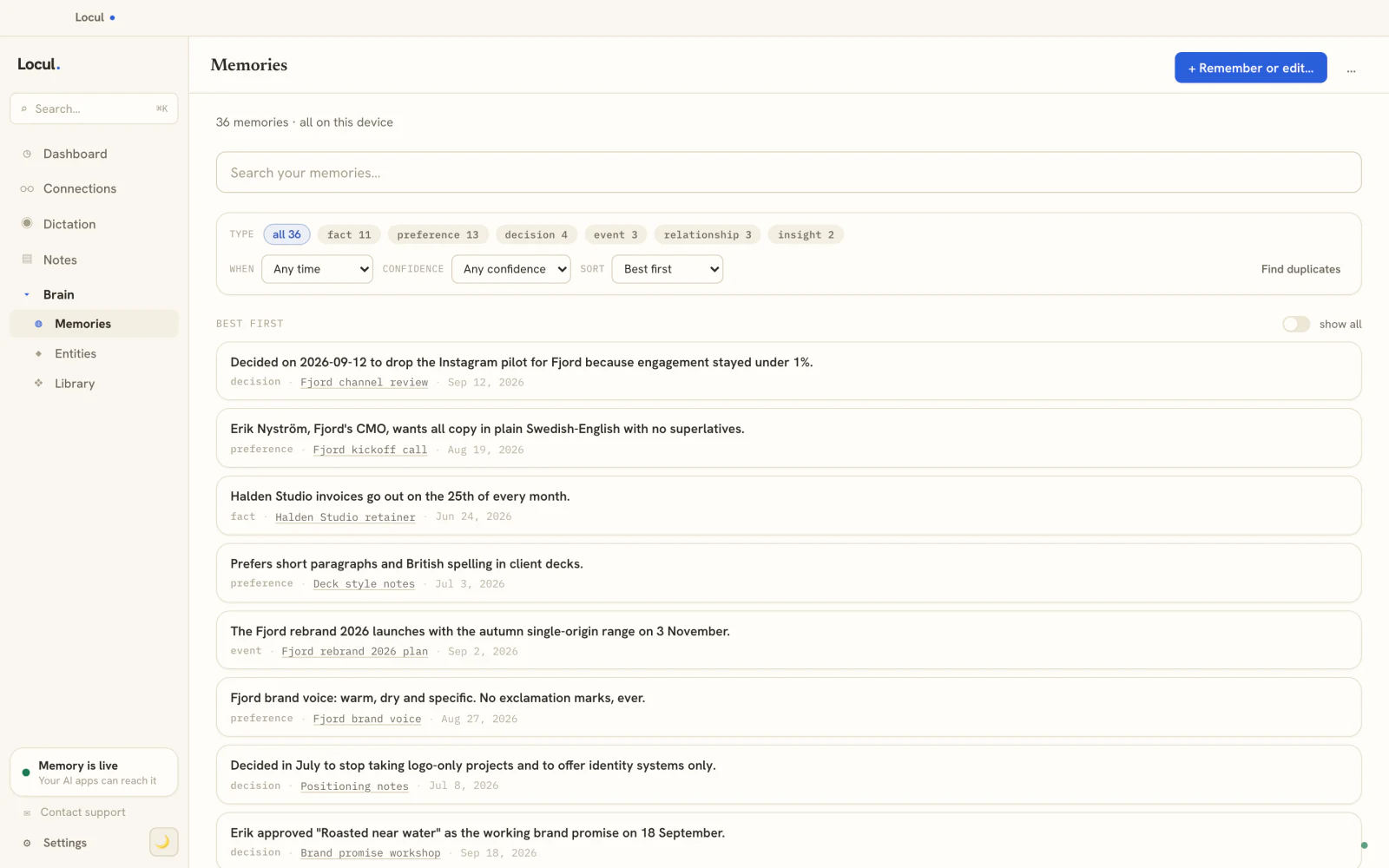 The Locul app: One memory for ChatGPT, Claude and Cursor